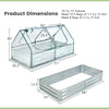 Lucktree Galvanized Steel Raised Garden Bed with Mini Greenhouse, Outdoor Metal Planter Box Kit with Large Roll-up PVC Cover