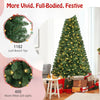 Lucktree 8ft Pre-Lit Christmas Tree, Artificial Hinged Xmas Tree with 400 Warm White LED Lights