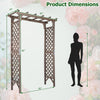 Lucktree 85" Wood Garden Arch Trellis with Flat Top for Climbing Plants