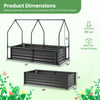 Lucktree 4x2x3 FT Galvanized Raised Garden Bed with Greenhouse Cover