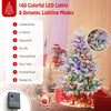Lucktree 4.5ft Pre-Lit Snow Flocked Christmas Tree, Artificial Hinged Full Xmas Tree with 160 Multicolored LED Lights