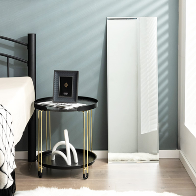 Lucktree Full Length Mirror Wall Mounted , 43 x 15 Inch Rectangle Frameless Mirror w/Beveled Edge, Wall Dressing Mirror