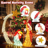 Lucktree 5 FT Christmas Nativity Set, Pre-Lit Nativity Scene w/ 140 Warm White LED Lights