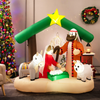 Lucktree 6.7 FT Christmas Inflatable Nativity Scene with LED Lights & Built-in Air Blower