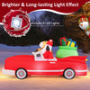 Lucktree 7.7 FT Long Lighted Xmas Inflatable Santa Claus & Reindeer Driving Red Car Gift Boxes