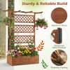 Lucktree 72" Wooden Raised Garden Bed with Trellis w/Privacy Screen Roof