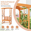 Lucktree Garden Arbor with Bench - Wooden Garden Arch Trellis for Climbing Plants Vines, 2-Person Outdoor Bench