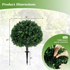 Lucktree 27" Artificial Boxwood Topiary Trees Set of 2 with Ground Spikes