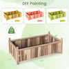 Lucktree Wooden Raised Garden Bed Natural Acacia Wood Rectangular Planter Box with Liner