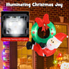 Lucktree Christmas Inflatables, 4FT Blow up Santa Claus w/LED Lights & Christmas Wreath