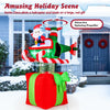 Lucktree 6 FT Christmas Inflatable Santa Claus Flying Helicopter on Gift Box