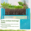 Lucktree HIPS Raised Garden Bed, Elevated Planter Box w/Legs, Storage Shelf, Drain Holes