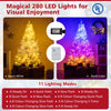 Lucktree White Pre-Lit Artificial Christmas Tree with Warm White & 3-Color LED Lights