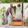 Lucktree Raised Garden Bed with 2-Sided Trellis & Hanging Roof