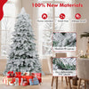 Lucktree Pre-Lit Snow Flocked Christmas Tree with Mixed Branch Tips & LED Lights