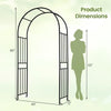 Lucktree 86'' Heavy Duty Steel Pergola Arch with Ground Stakes for Climbing Plants
