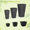 Lucktree 3-Piece Wicker Planters Tapered PP Rattan Plant Boxes with Plastic Flower Pots