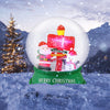 Lucktree 4.2 FT Christmas Inflatable Santa Snow Globe, Light Up Crystal Ball with Santa, Snowman & Road Sign