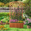 Lucktree Solid Acacia Wood Planter Box with Trellis 63" Raised Garden Bed with Trellis