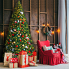 Lucktree 9ft Artificial Pre-lit Christmas Tree Premium Spruce Hinged Tree with 700 LED Lights and Solid Metal Stand - LucktreeUS