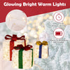 Lucktree Set of 3 Christmas Lighted Gift Boxes, Pre-lit Christmas Decoration with 48 Bright Warm Lights