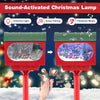 Lucktree 59 Inch Musical Christmas Street Lamp, Festive Lamp Post w/Sound-Activated Snow Globe Lantern