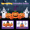Lucktree 9 FT Halloween Inflatable Pumpkin Ghost, Spooky Lighted Holiday Decoration w/ Witch's Hat,