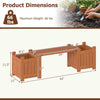 Lucktree 2-in-1 Outdoor Bench with 2/4 Planter Boxes Wood with Teak Oil Finish 42"x11"x11.5"