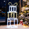 Lucktree Stacked Lighted Gift Boxes Set of 3 Pre-Lit Christmas Present Box Lights