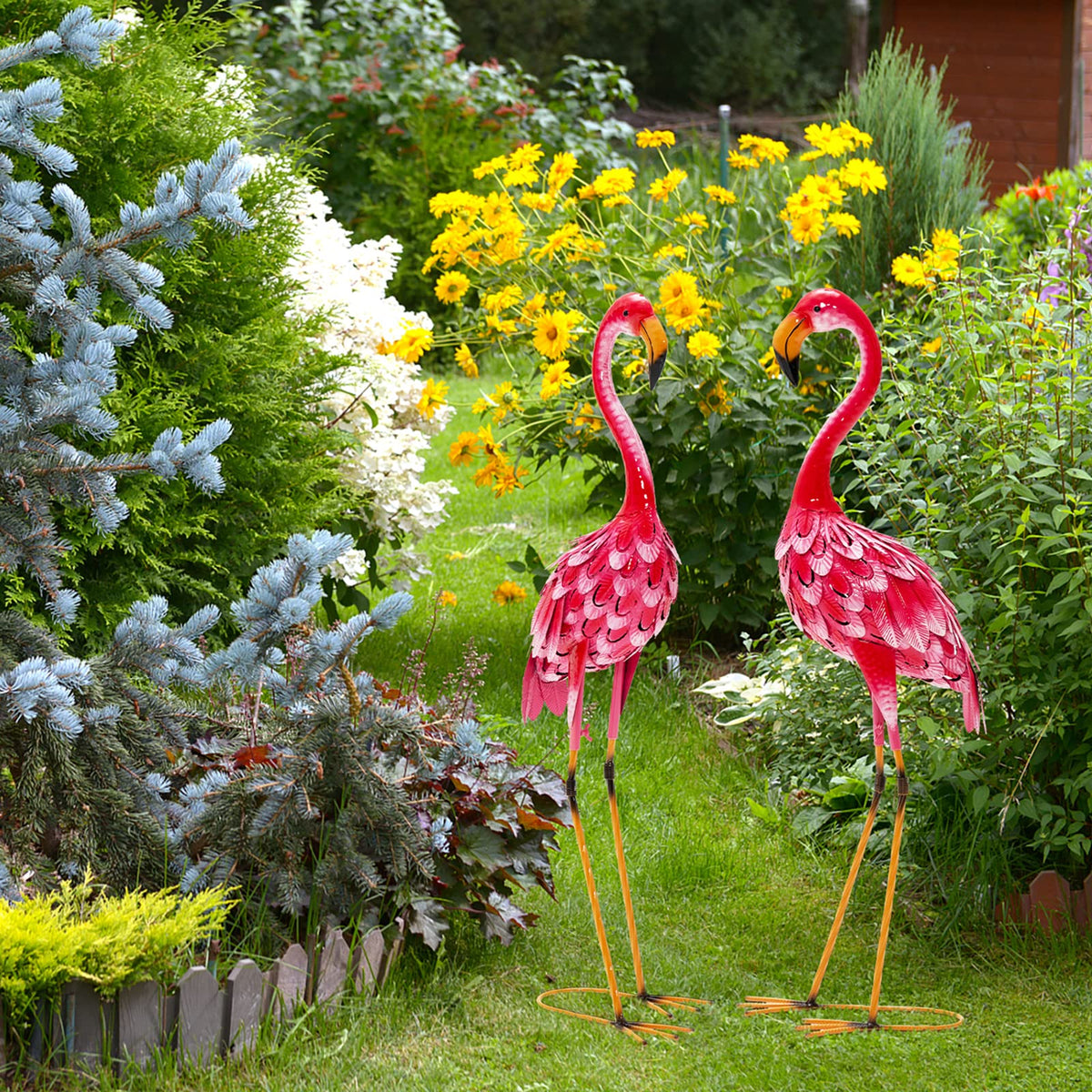 Lucktree Flamingo Garden Statues Set of 2
