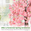 Lucktree 5.5FT Artificial Cherry Blossom Tree Faux Floral Plant Blooming Tree in Nursery Pot