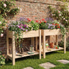 Lucktree Wood Raised Garden Bed w/Lower Shelf