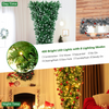 Lucktree 7.5ft Pre-lit Upside Down Christmas Tree, Hinged Inverted Artificial Xmas Tree W/ 1100 Snowy Branch Tips - LucktreeUS