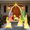 Lucktree 7 Pieces Large Christmas Lighted Nativity Scene Set