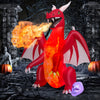 Lucktree 8 FT Halloween Inflatable Fire Dragon, Blow-up Red Dragon