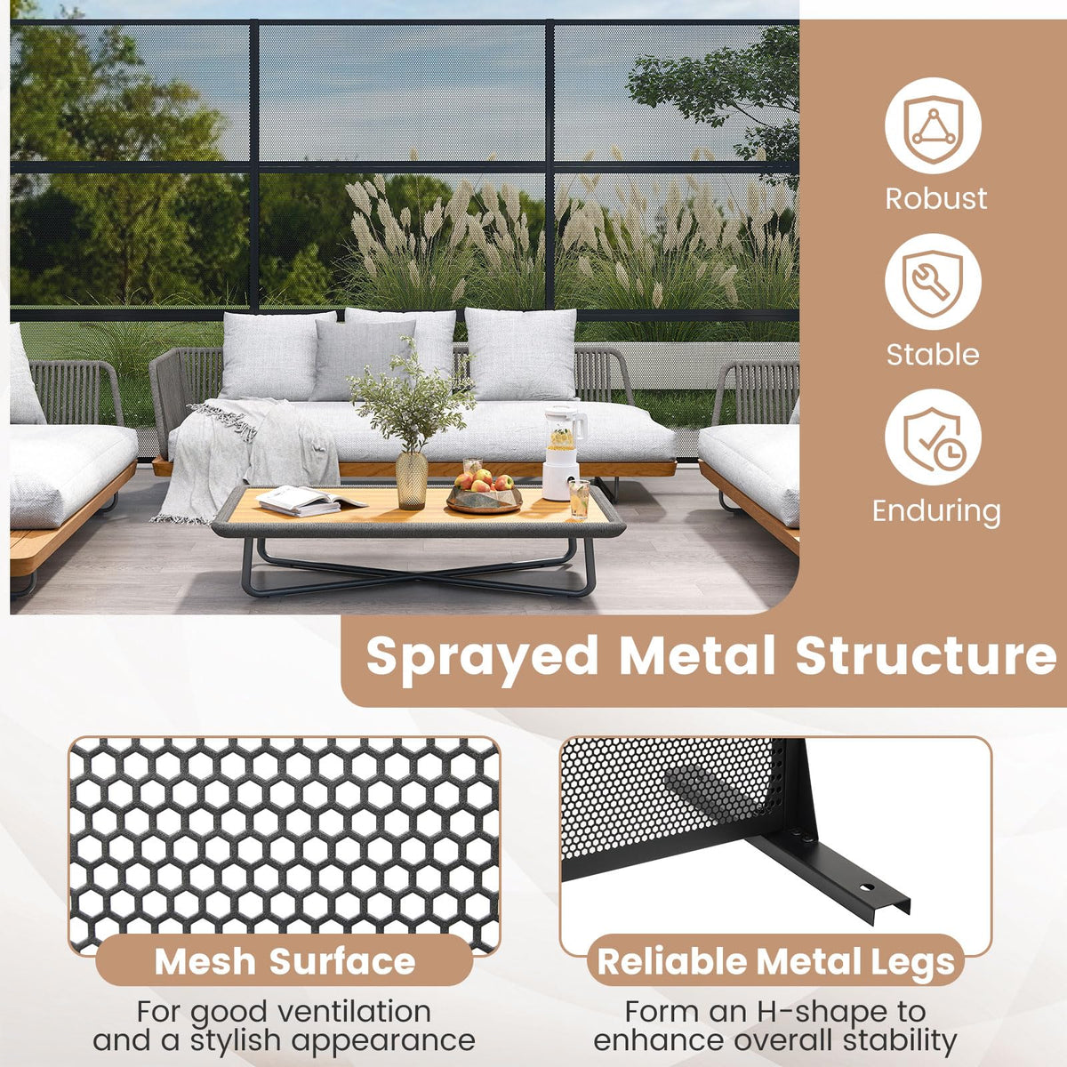 Lucktree Metal Privacy Screen with Expansion Bolts and Connection Screws