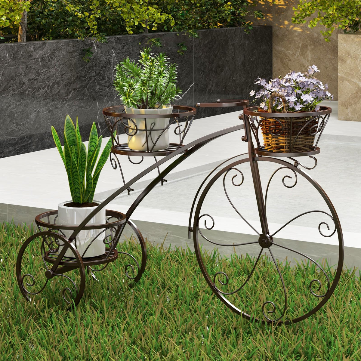 Lucktree Metal Bicycle Planter