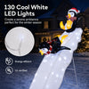 Lucktree 4 FT Lighted Christmas Penguin Slide Scene Decoration
