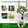 Lucktree Artificial Hydrangea Tree, 2 Pack Fake Floral Plant w/11 White Flowers & Realistic Trunk in Plastic Nursery Pot