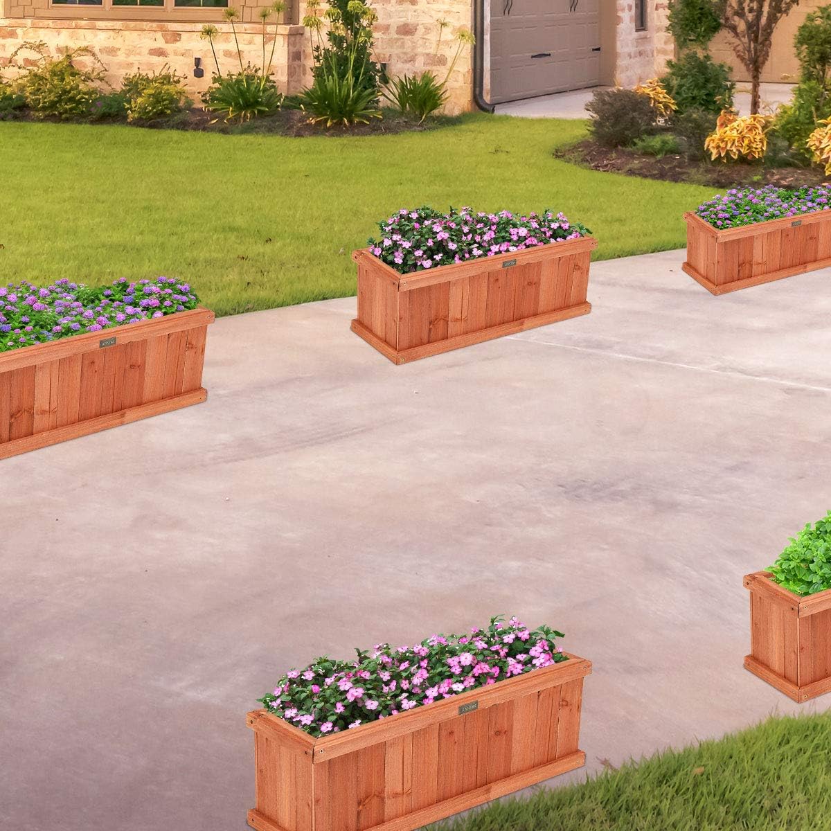 Lucktree Raised Garden Bed Set of 2 for Flower Vegetable Herbs