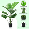 Lucktree Artificial Monstera Deliciosa Plant, 4ft Tall Fake Tropical Palm Tree w/10 Pcs Different Turtle Leaves - LucktreeUS