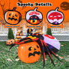 Lucktree 5 FT Halloween Inflatable Spider with Pumpkin, LED Lighted Halloween Decoration