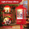Lucktree 61 Inch Christmas Street Lamp, Festive Musical Lamp Post w/Detachable Snow Globe Lantern