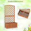 Lucktree Solid Acacia Wood Planter Box with Trellis 63" Raised Garden Bed with Trellis
