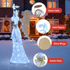 Lucktree 5.5 FT Christmas Lighted Angel 3D Pre-lit Halo Angel with Pigeon