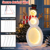 Lucktree 2.6 FT Lighted Christmas Decoration, Pre-Lit 2D Snowman with 3 Infinity Mirror Lights