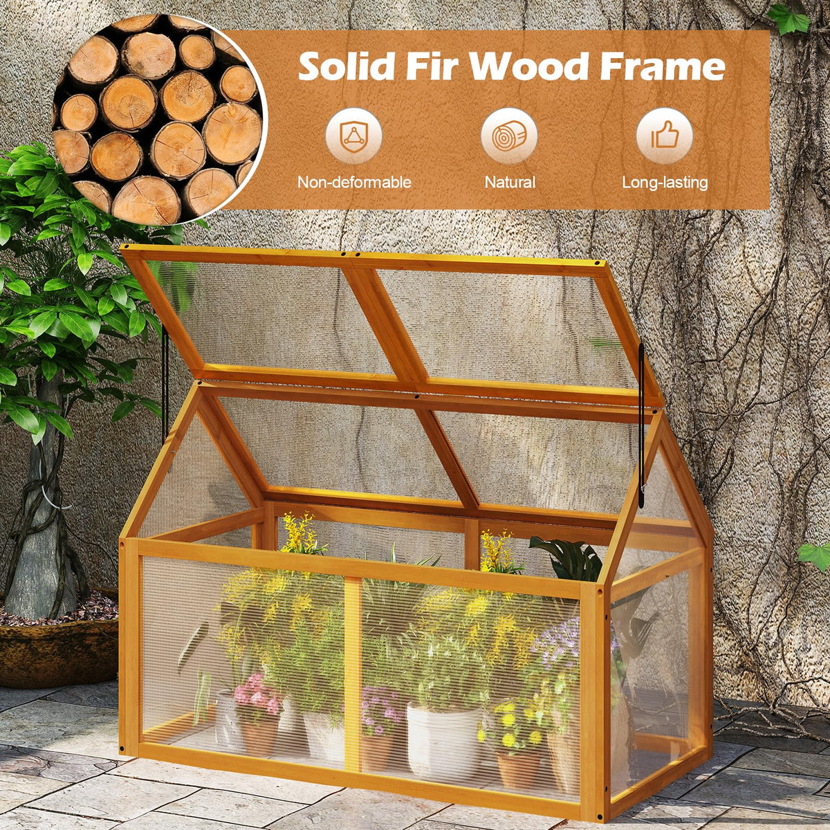 Lucktree Portable Raised Flower Planter Protection with Transparent Panels & Adjustable Roof