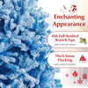 Lucktree Snow Flocked Christmas Tree with Lush Branch Tips & Foldable Metal Stan ( Blue Gradient & White )