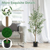 Lucktree 4.5ft Artificial Olive Tree, Tall Fake Potted Olive Silk Tree with Realistic Fruits, 2 Pack