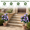 Lucktree 2 Pack Artificial Hydrangea Tree w/11 Flowers & Realistic Trunk in Plastic Nursery Pot